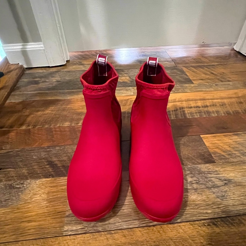 UGG Vibrant Red Ankle Rain Booties